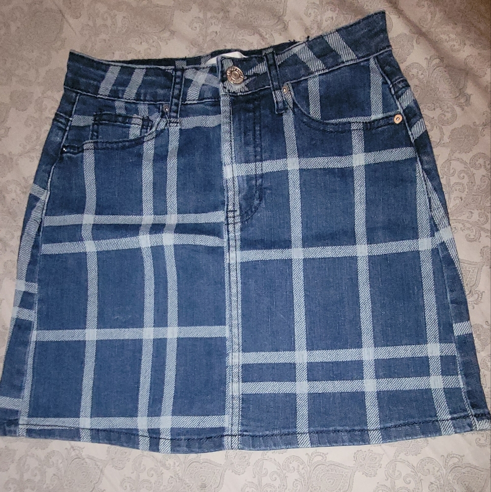 Denim blue and white mini skirt size 0